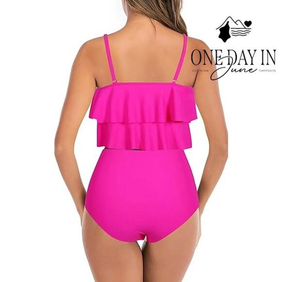 Adisputent High Waist Flounce Bikini Swimsuit Size M - Picture 2 of 7